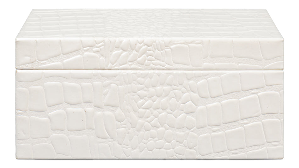 CANDECE LEATHER BOX, PEARL, S/3