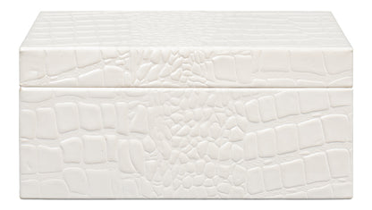 CANDECE LEATHER BOX, PEARL, S/3