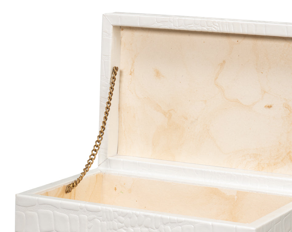 CANDECE LEATHER BOX, PEARL, S/3