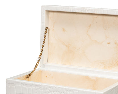 CANDECE LEATHER BOX, PEARL, S/3