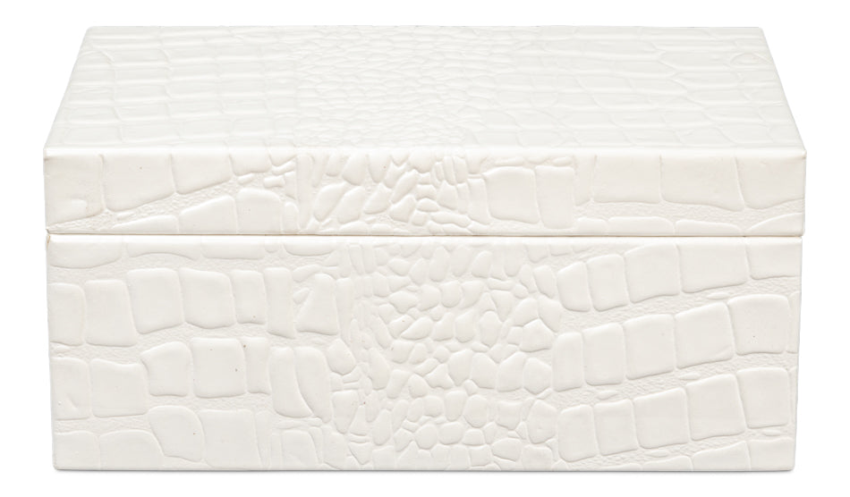 CANDECE LEATHER BOX, PEARL, S/3