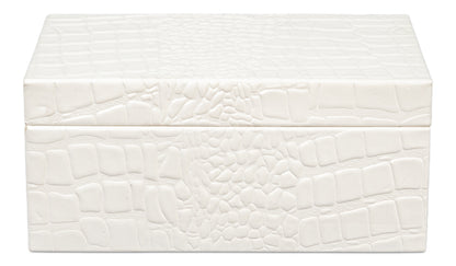 CANDECE LEATHER BOX, PEARL, S/3