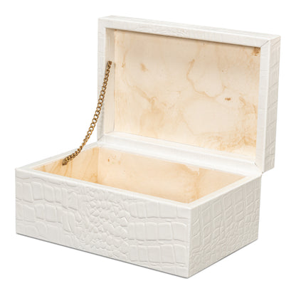 CANDECE LEATHER BOX, PEARL, S/3