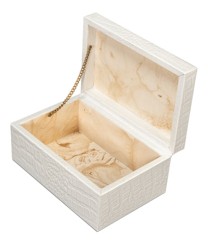 CANDECE LEATHER BOX, PEARL, S/3
