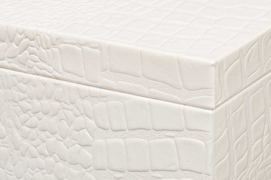 CANDECE LEATHER BOX, PEARL, S/3