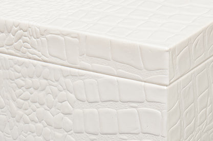 CANDECE LEATHER BOX, PEARL, S/3