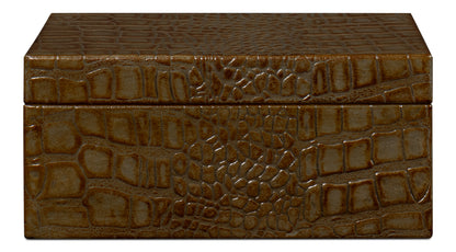 Candece Leather Box Antique Green Set Of 3