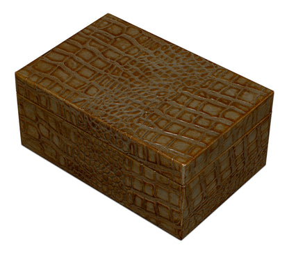 Candece Leather Box Antique Green Set Of 3