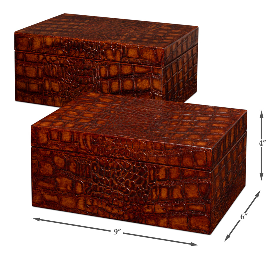 Candece Leather Box Tan Set Of 3