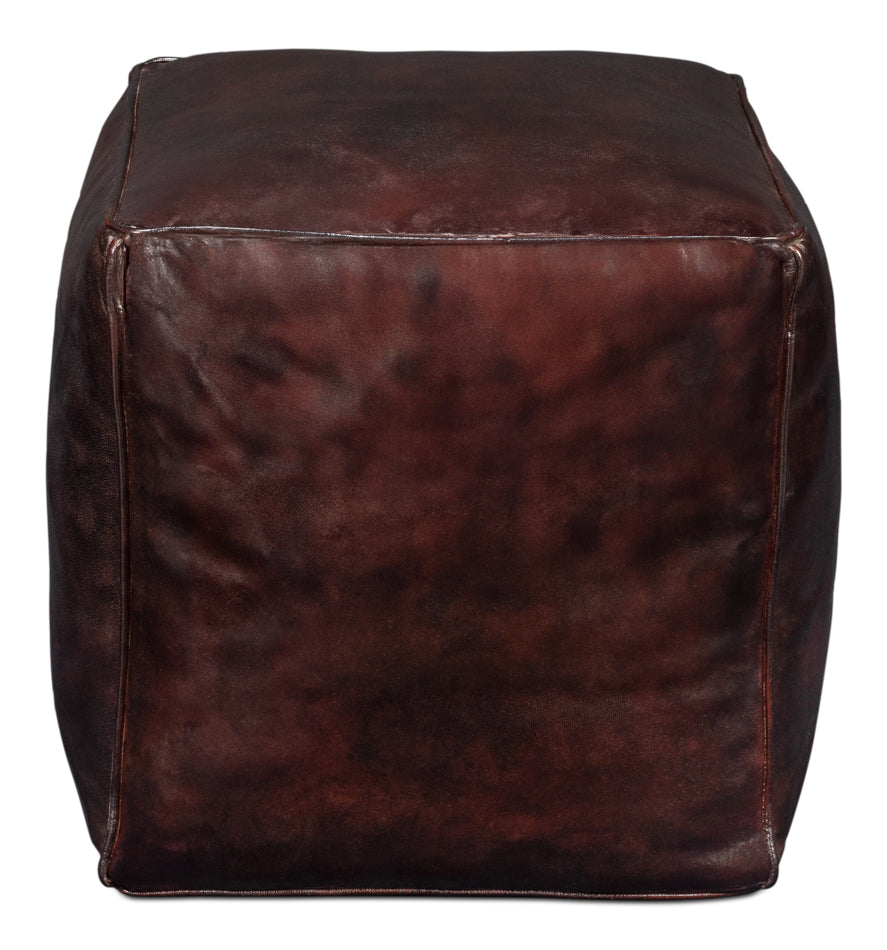Sunday Afternoon Leather Cube,Dark Brown