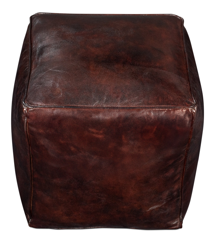 Sunday Afternoon Leather Cube,Dark Brown