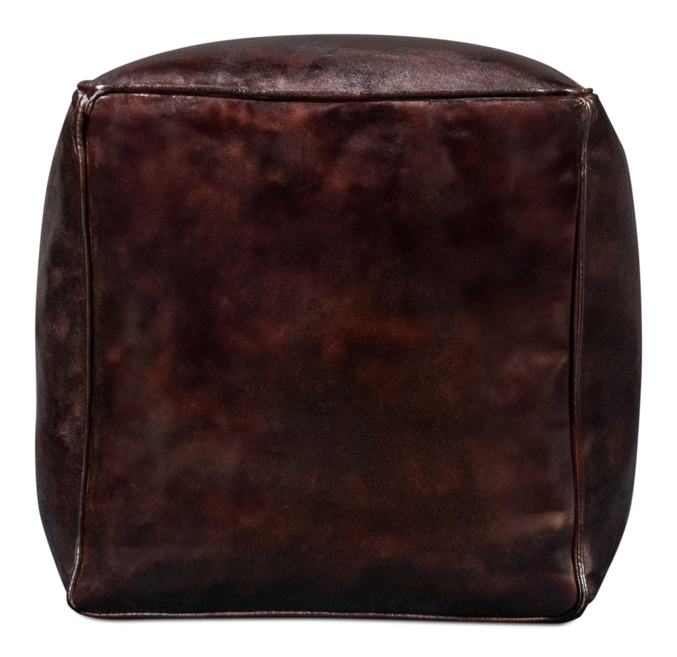 Sunday Afternoon Leather Cube,Dark Brown