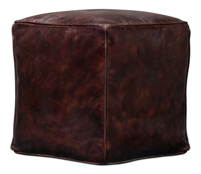Sunday Afternoon Leather Cube,Dark Brown