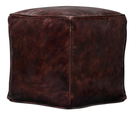 Sunday Afternoon Leather Cube,Dark Brown