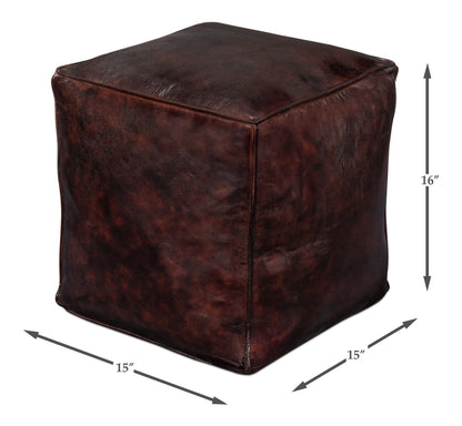 Sunday Afternoon Leather Cube,Dark Brown