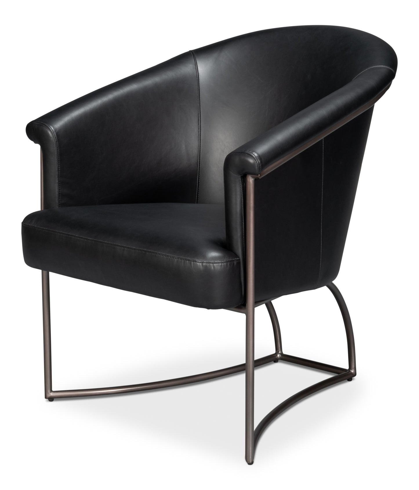 Nagel Distilled Leather Chair Onyx Black