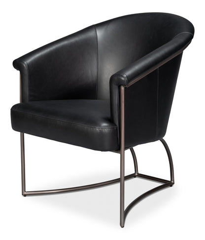 Nagel Distilled Leather Chair Onyx Black