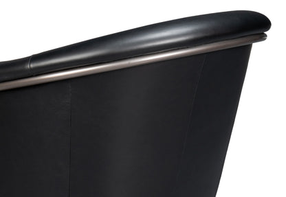 Nagel Distilled Leather Chair Onyx Black