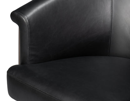 Nagel Distilled Leather Chair Onyx Black