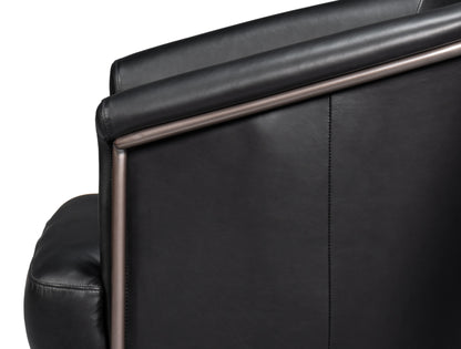 Nagel Distilled Leather Chair Onyx Black