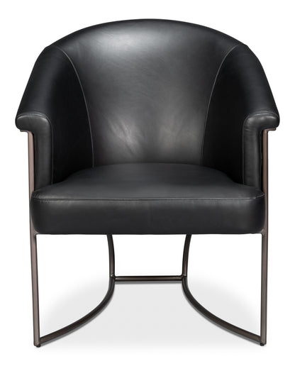 Nagel Distilled Leather Chair Onyx Black