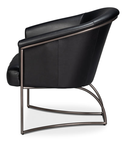 Nagel Distilled Leather Chair Onyx Black