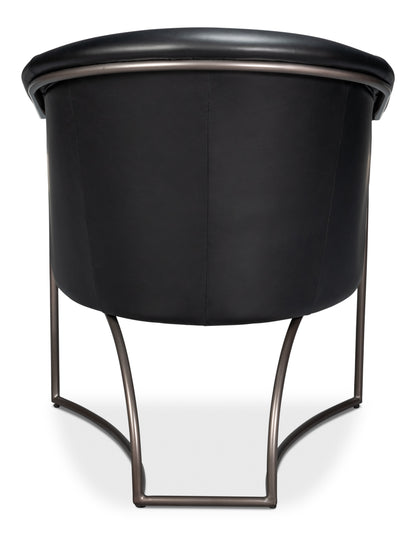 Nagel Distilled Leather Chair Onyx Black