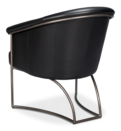 Nagel Distilled Leather Chair Onyx Black