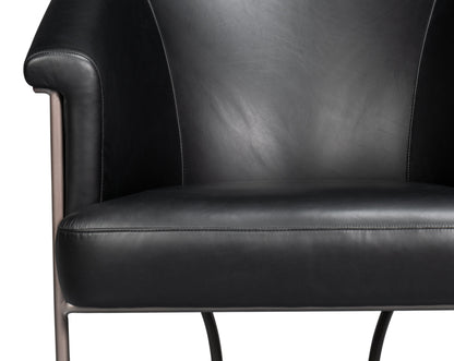 Nagel Distilled Leather Chair Onyx Black