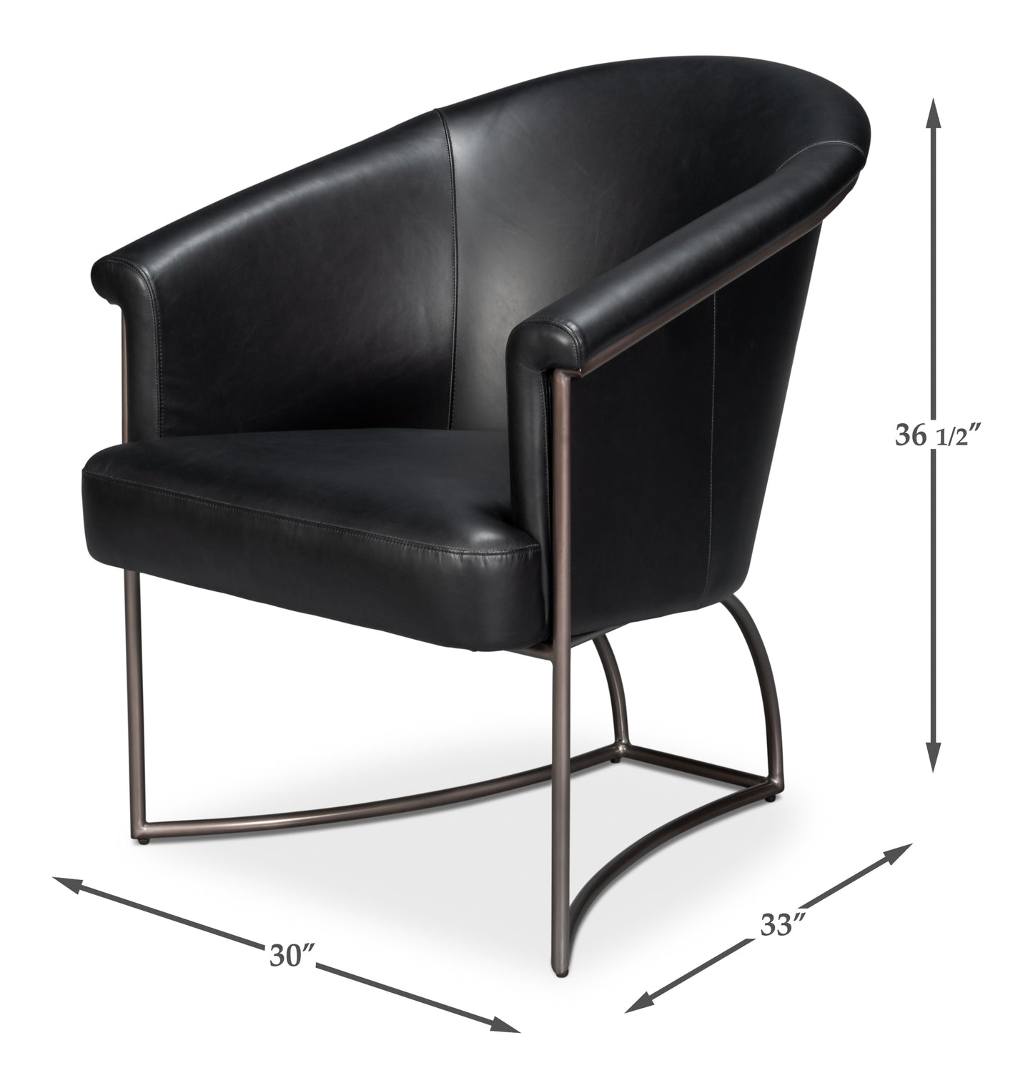 Nagel Distilled Leather Chair Onyx Black