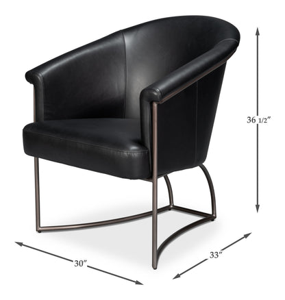 Nagel Distilled Leather Chair Onyx Black