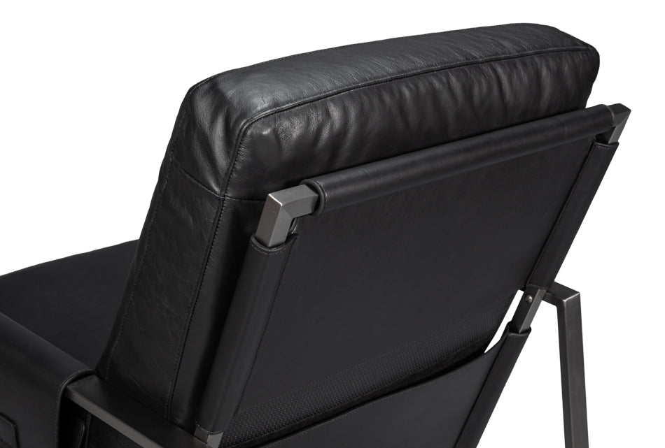 Edmonds Distilled Leather Chair Onyx Black
