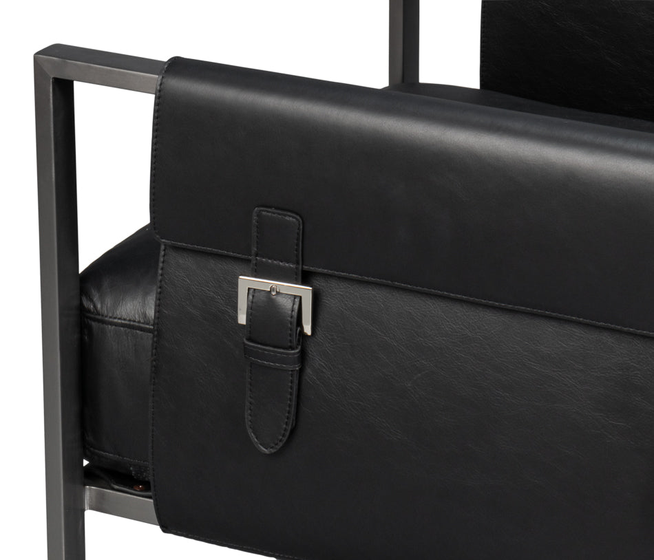 Edmonds Distilled Leather Chair Onyx Black