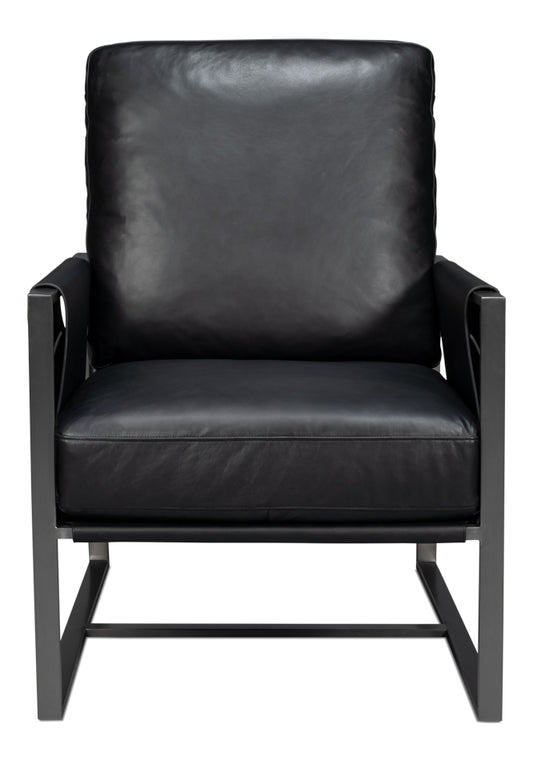 Edmonds Distilled Leather Chair Onyx Black