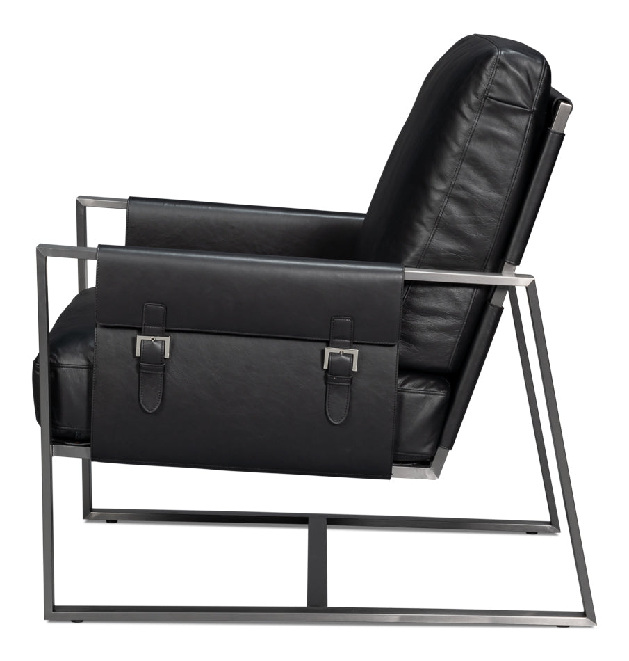 Edmonds Distilled Leather Chair Onyx Black