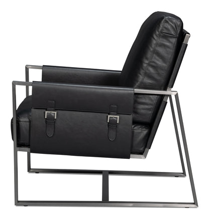 Edmonds Distilled Leather Chair Onyx Black