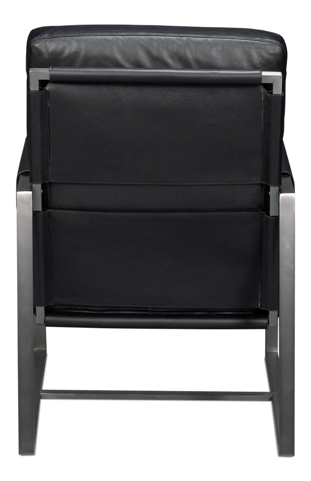 Edmonds Distilled Leather Chair Onyx Black