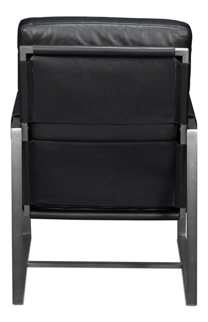 Edmonds Distilled Leather Chair Onyx Black