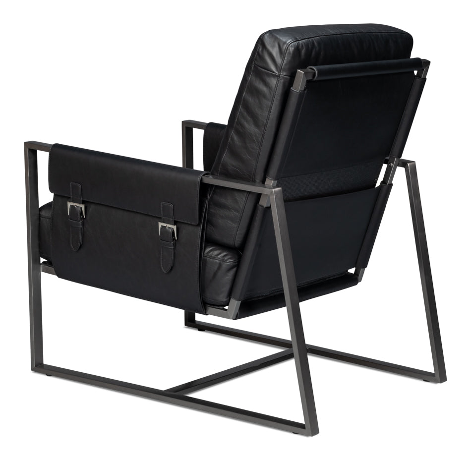 Edmonds Distilled Leather Chair Onyx Black