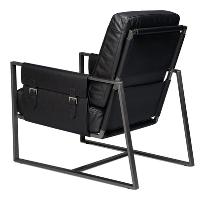 Edmonds Distilled Leather Chair Onyx Black