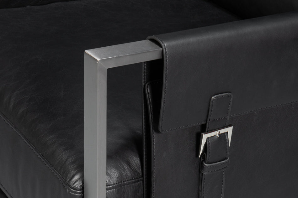 Edmonds Distilled Leather Chair Onyx Black