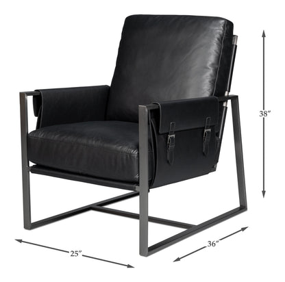Edmonds Distilled Leather Chair Onyx Black