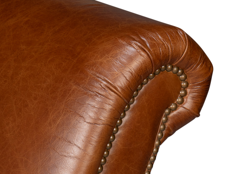 Gaston Distilled Leather Chair, Brown