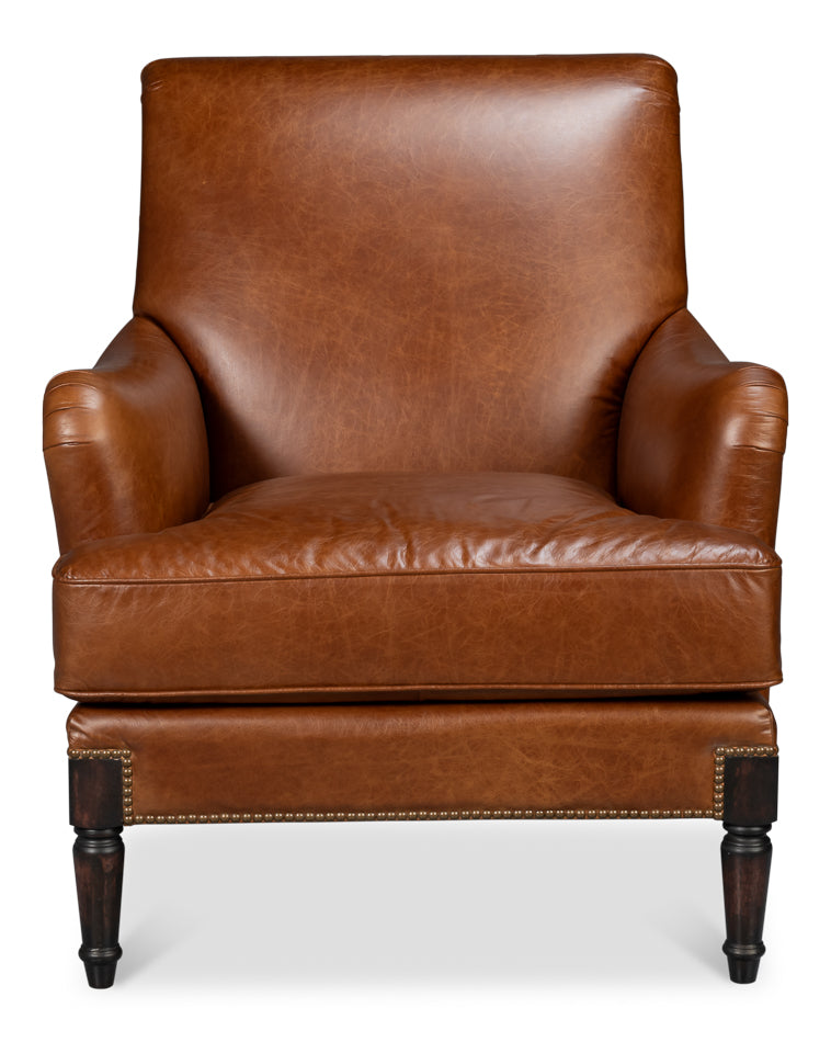 Gaston Distilled Leather Chair, Brown