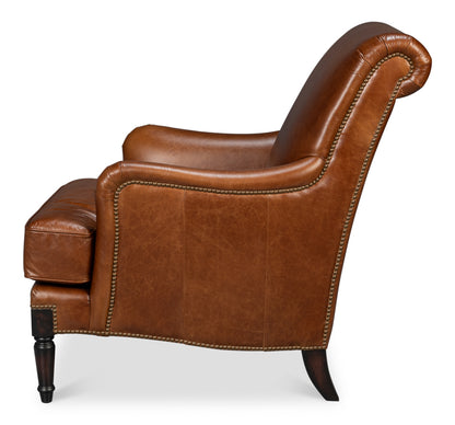 Gaston Distilled Leather Chair, Brown