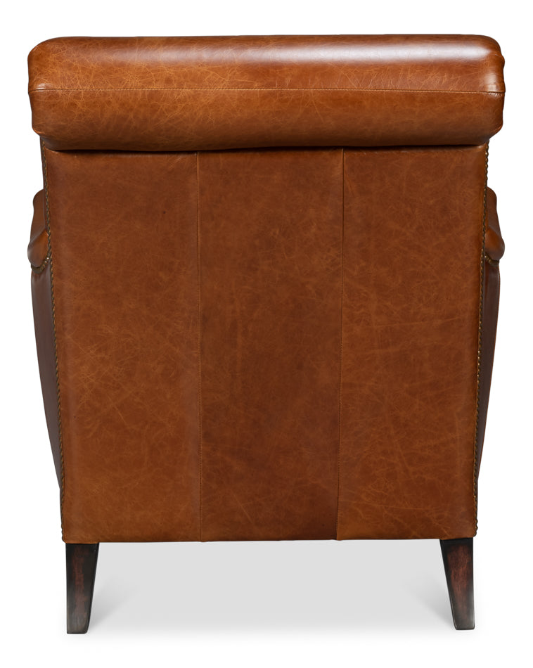 Gaston Distilled Leather Chair, Brown