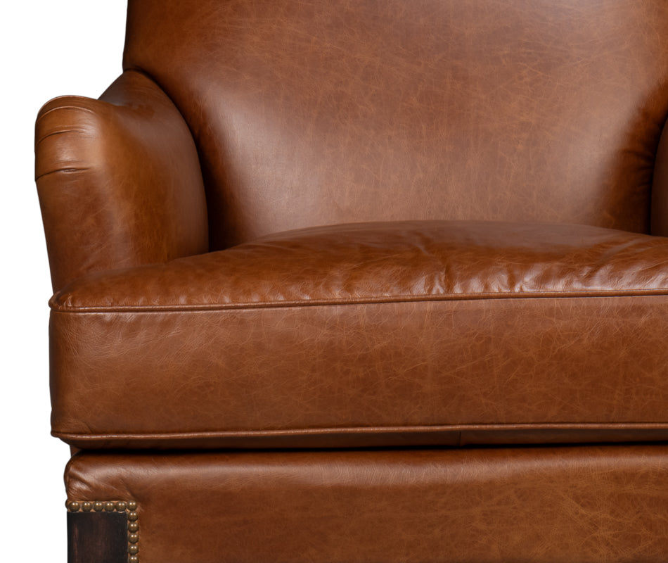 Gaston Distilled Leather Chair, Brown
