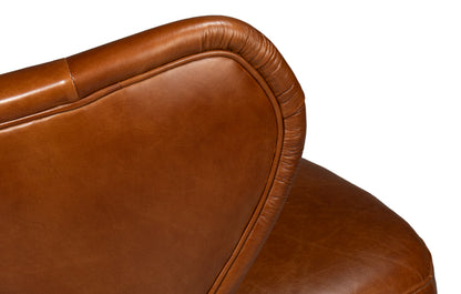 DIDDY LEATHER CHAIR, HAVANA BROWN