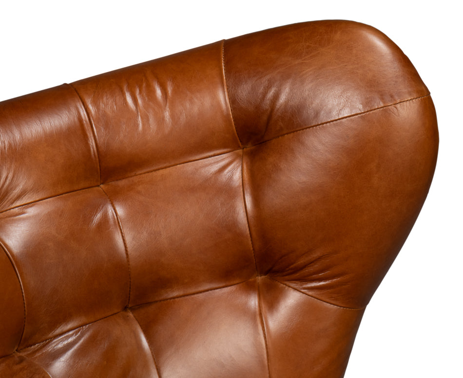 DIDDY LEATHER CHAIR, HAVANA BROWN