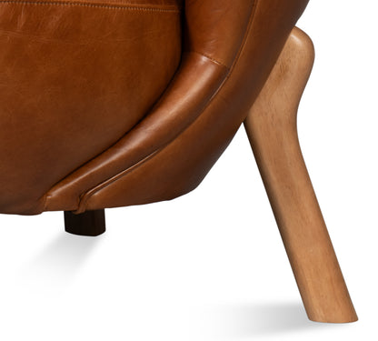DIDDY LEATHER CHAIR, HAVANA BROWN